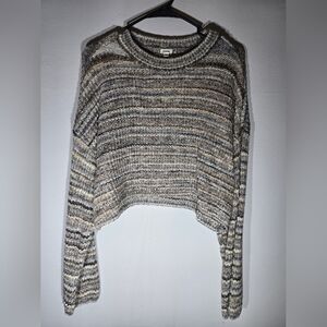 GARAGE Cropped Striped Knit Women's Sweater
